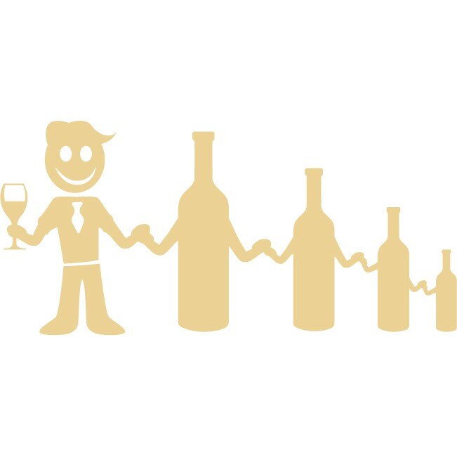 Sticker auto - Iubitor de vin - Bej - 32x14 cm